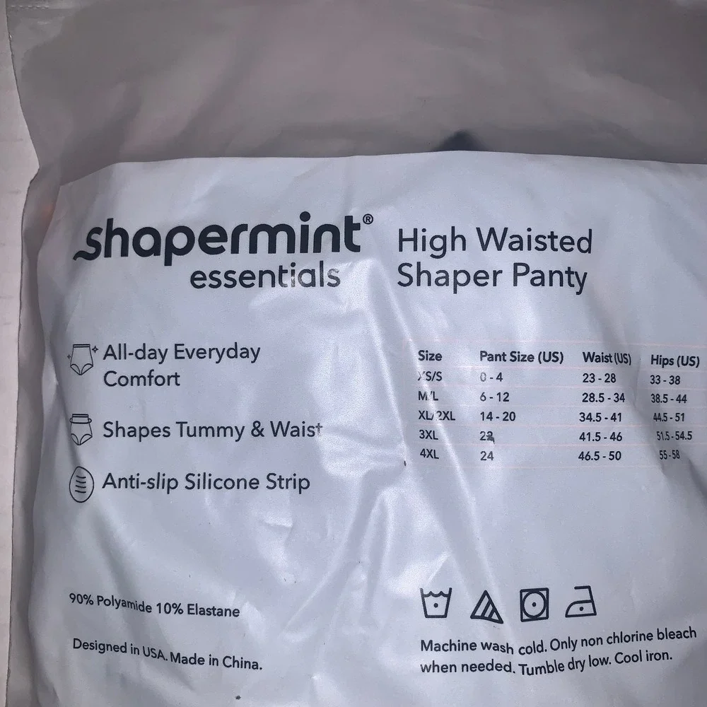Shapermint Essentials High Waisted Shaper Panty Black 3XL Shapewear